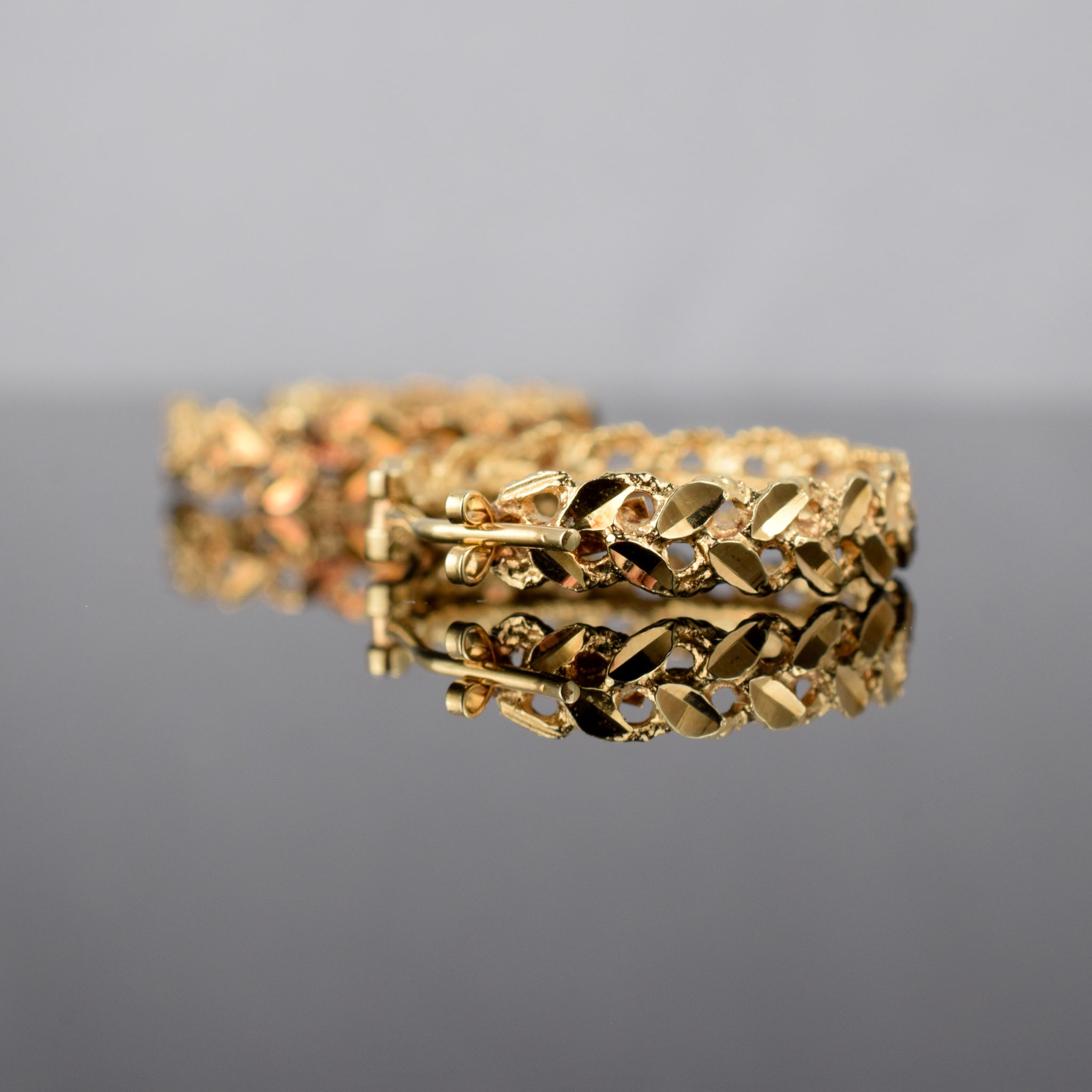 14k handcrafted hoop earrings, folklor