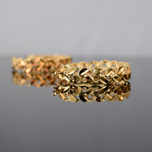 14k handcrafted hoop earrings, folklor