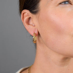 14k handcrafted hoop earrings, folklor