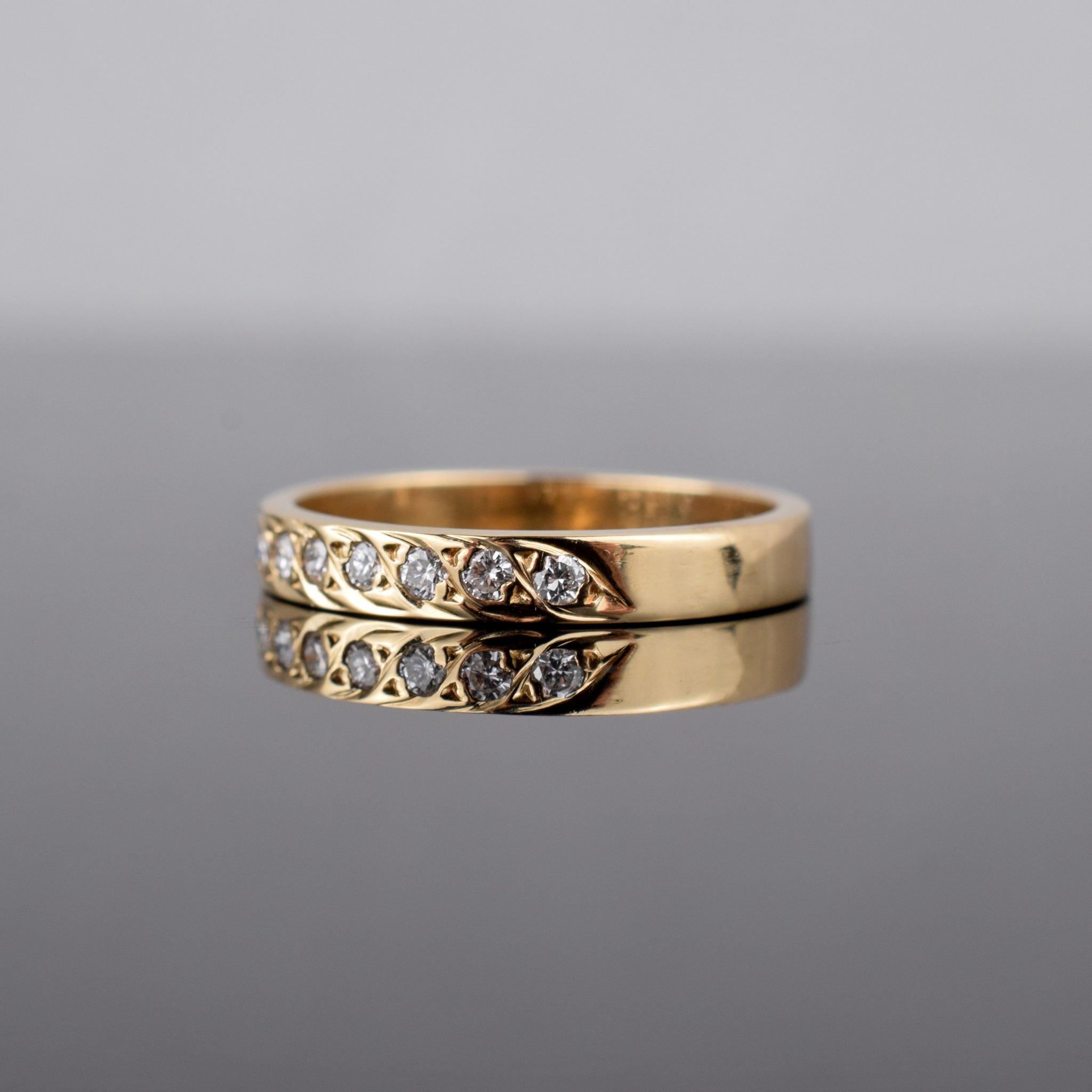 vintage flush set diamond band, folklor 