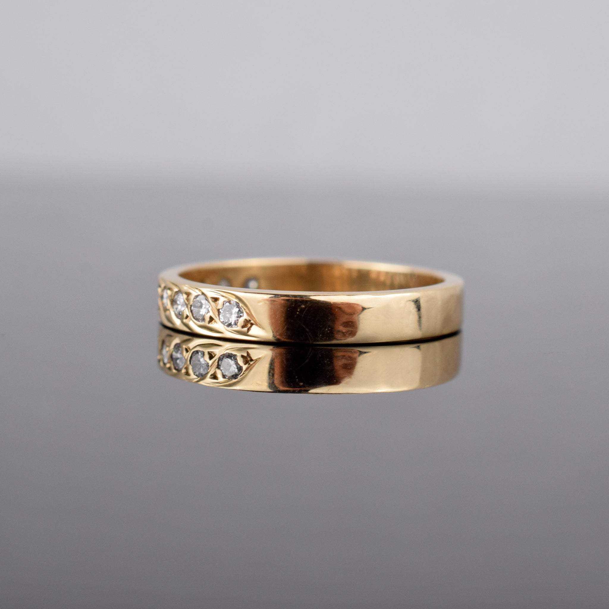 vintage flush set diamond band, folklor 