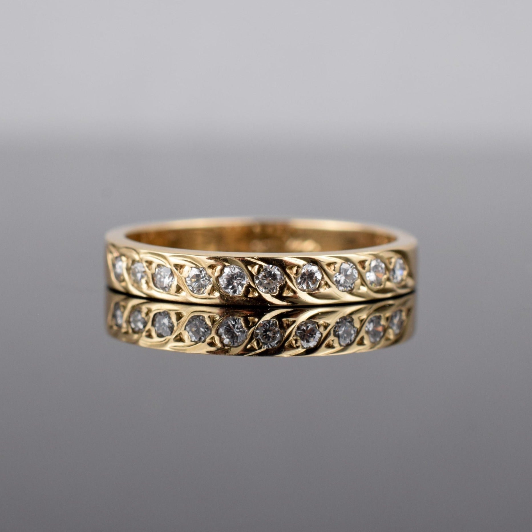 Flush set diamond band on sale