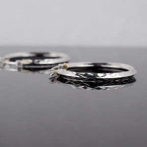 14k white gold hoops, folklor