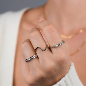 vintage gold stacking ring, folklor