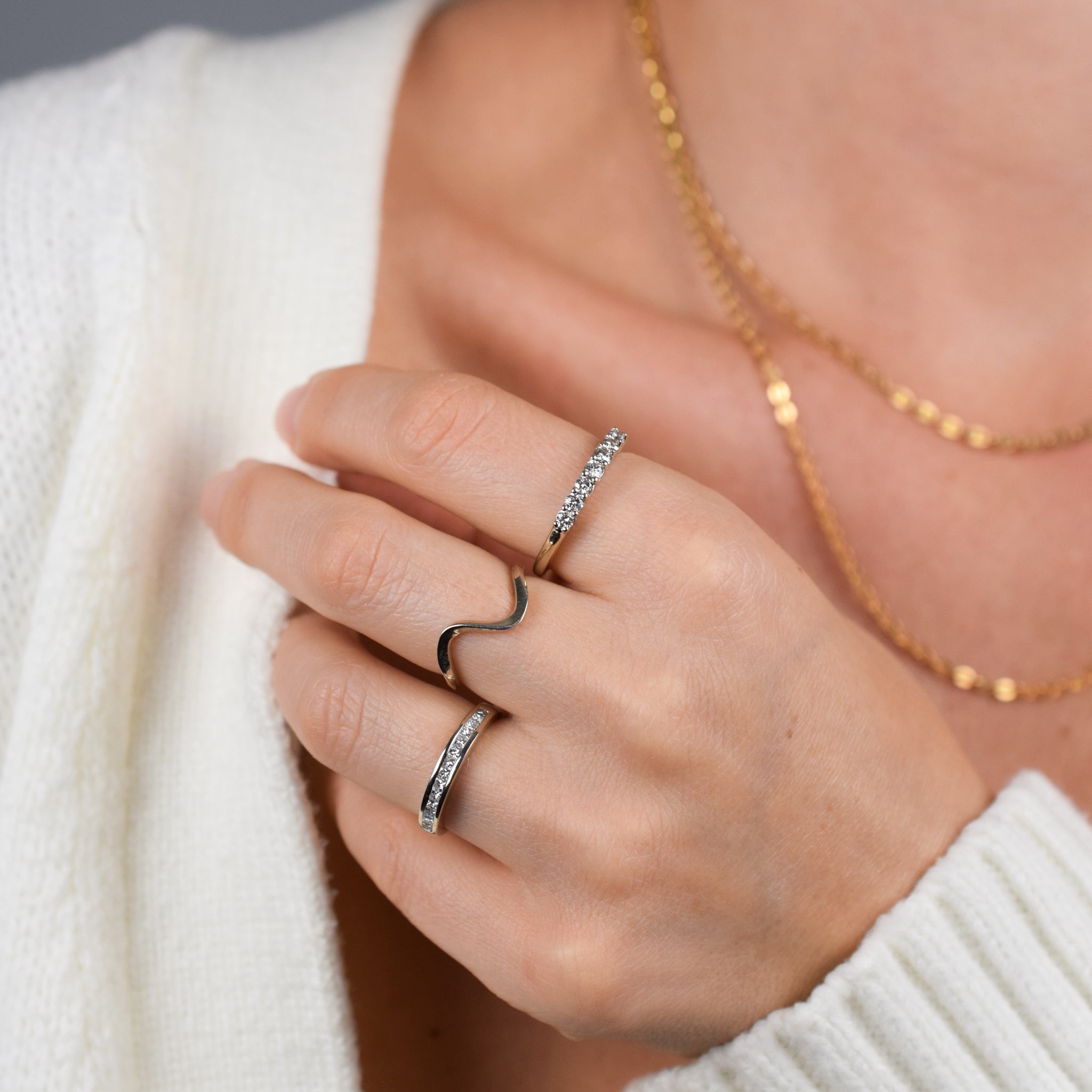 vintage gold stacking ring, folklor