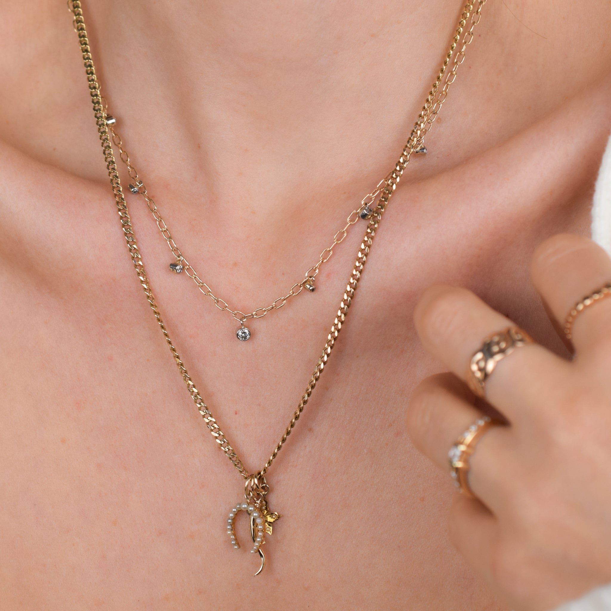  old mine cut diamond necklace, folklor