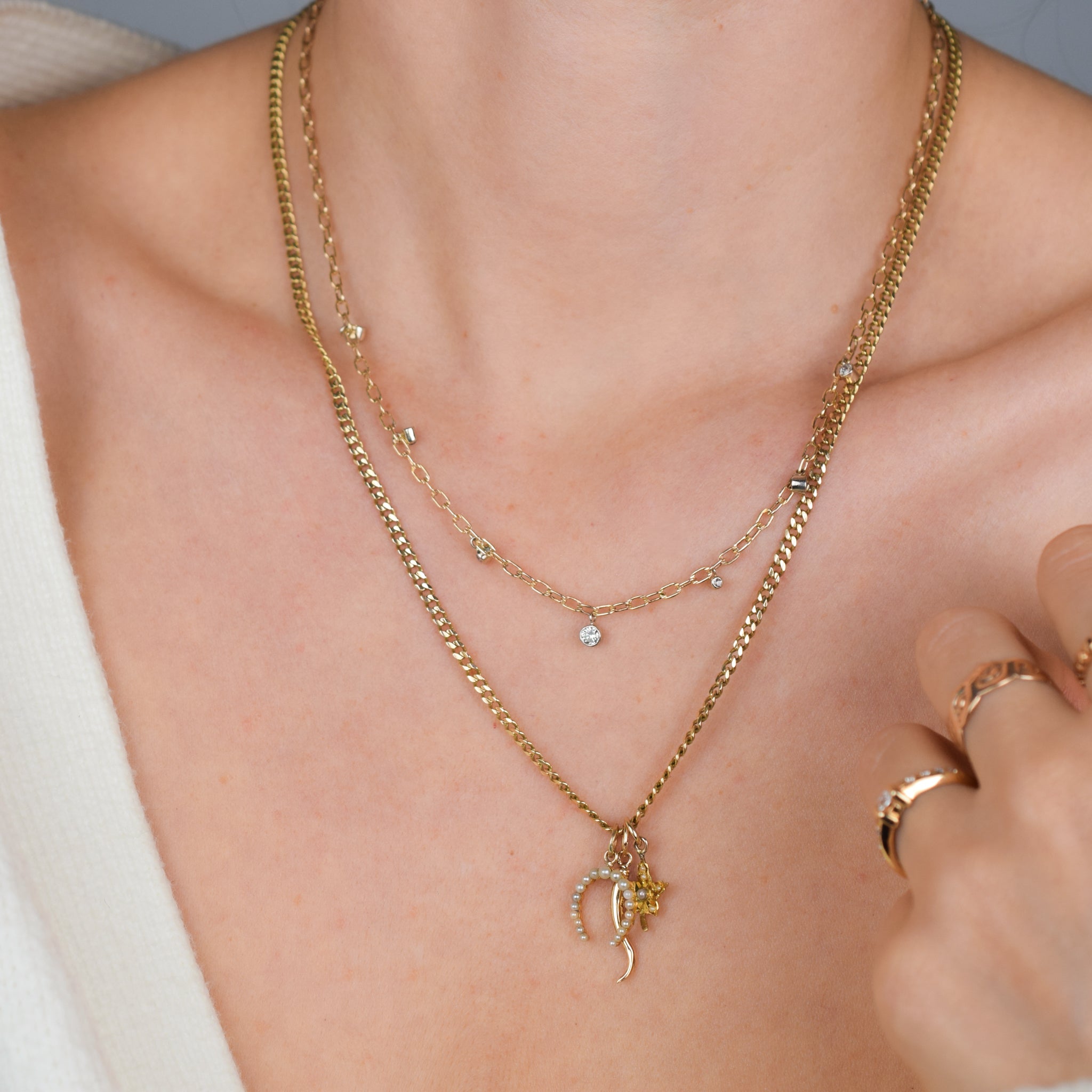 old mine cut diamond necklace, folklor