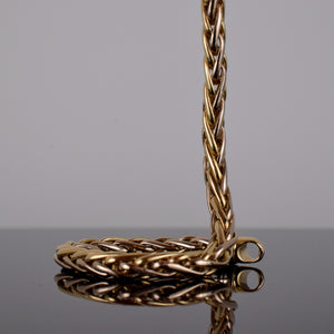 14k gold wheat chain bracelet, folklor 