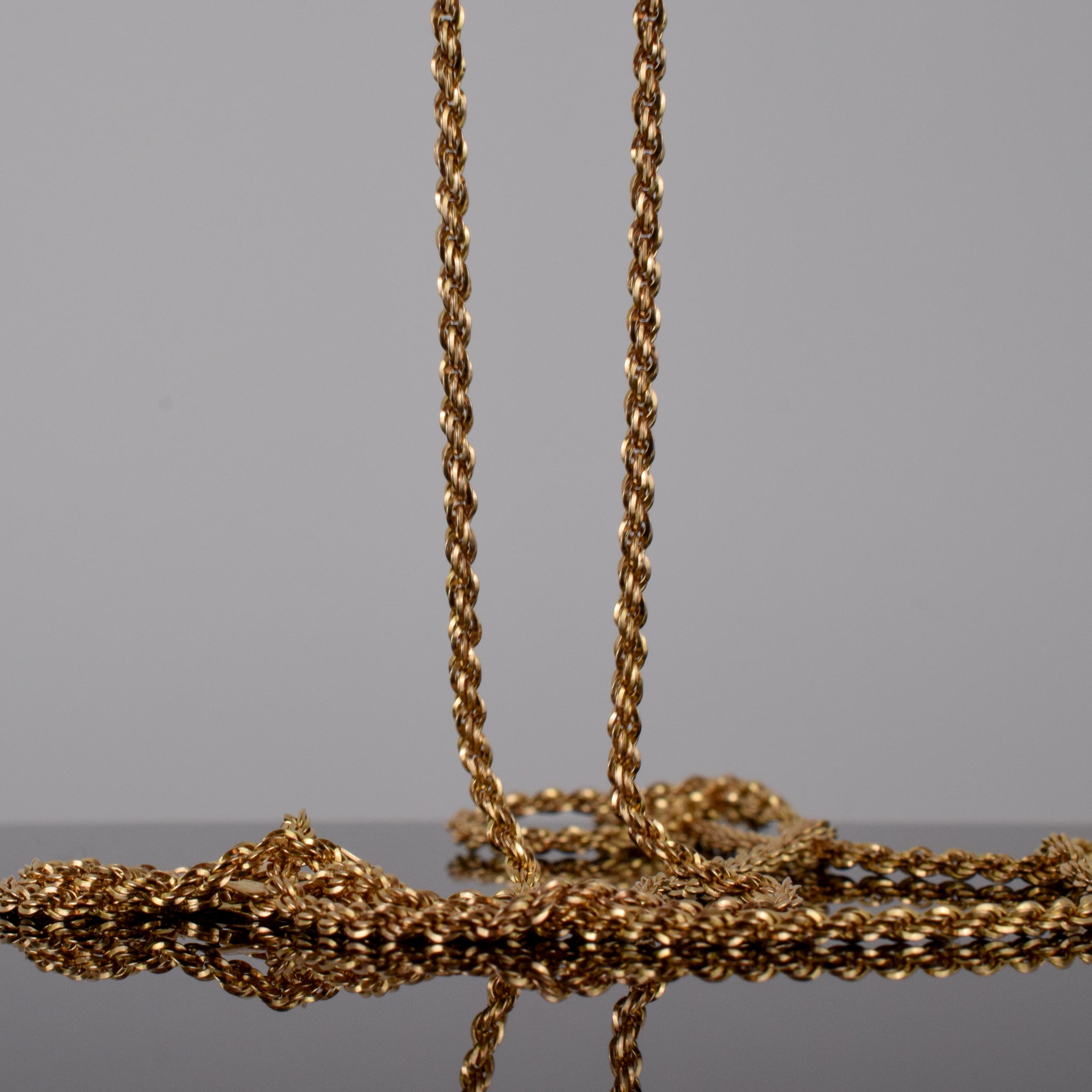 vintage gold rope chain necklace, folklor