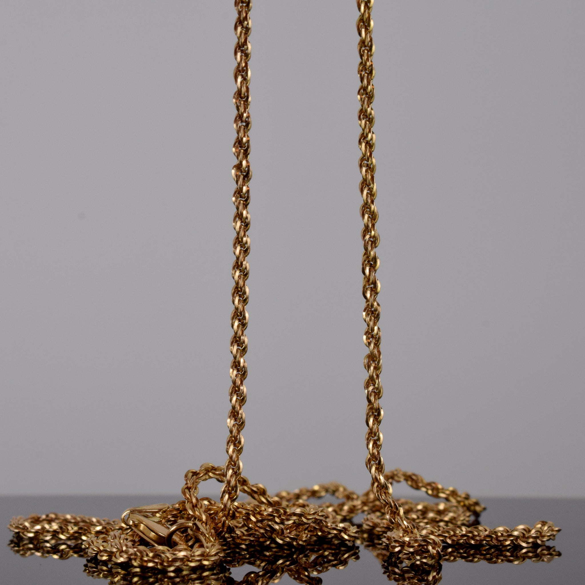 vintage gold rope chain necklace, folklor