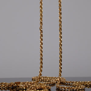 vintage gold rope chain necklace, folklor