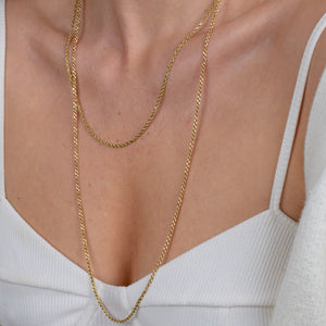 vintage gold rope chain necklace, folklor