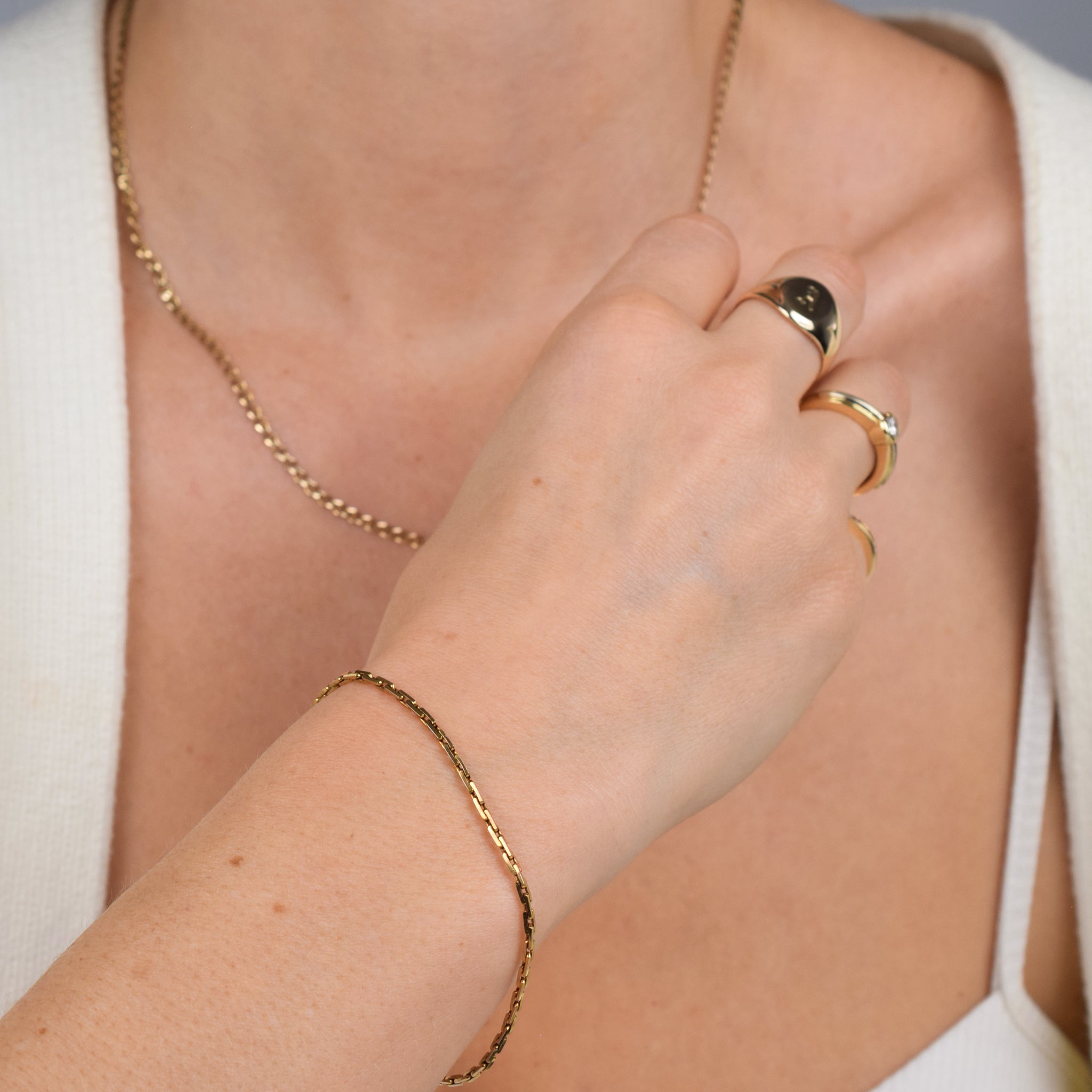 vintage gold anchor link bracelet, folklor 
