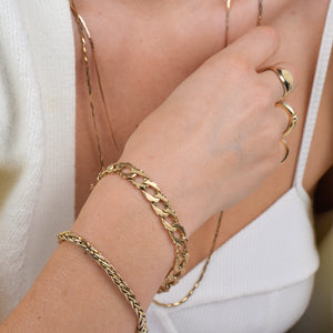 chunky gold curb bracelet, folklor