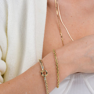 vintage 14k gold rope bracelet, folklor