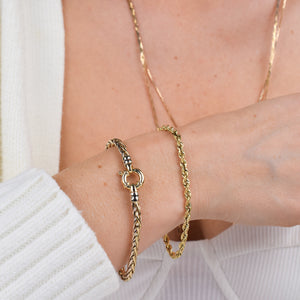 vintage 14k gold rope bracelet, folklor