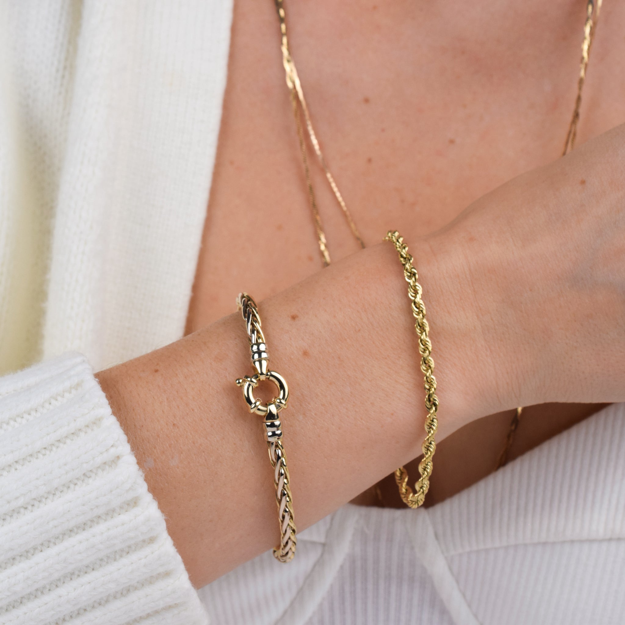 vintage 14k gold rope bracelet, folklor