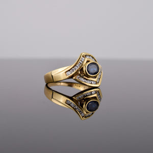 vintage sapphire and diamond ring, folklor