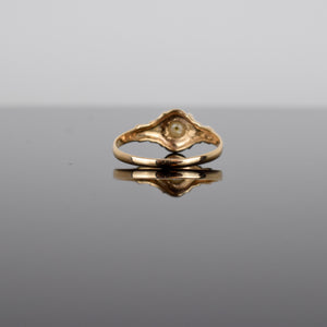 vintage gold pearl ring, folklor