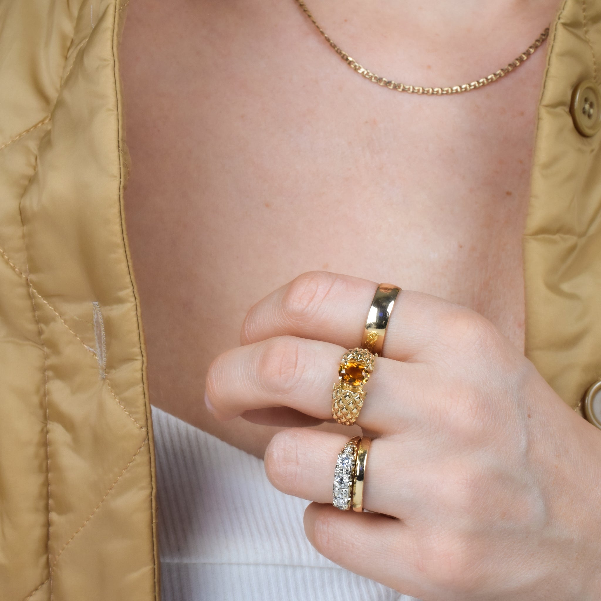 vintage citrine ring, folklor