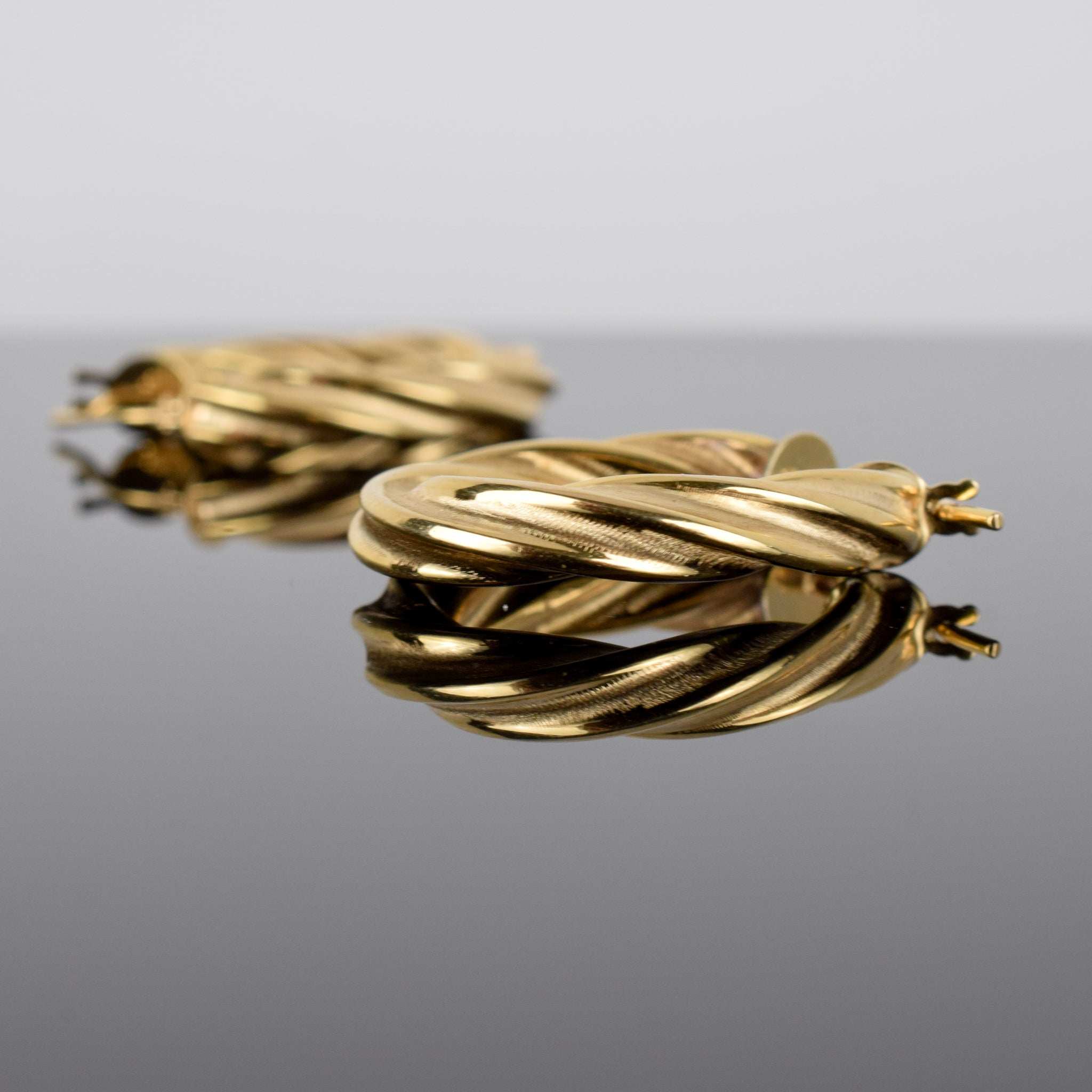 vintage gold twisted hoops, folklor