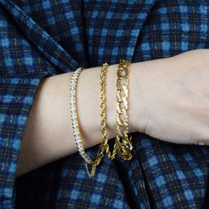 7 1/2" Diamond Cut 14k gold Rope Bracelet
