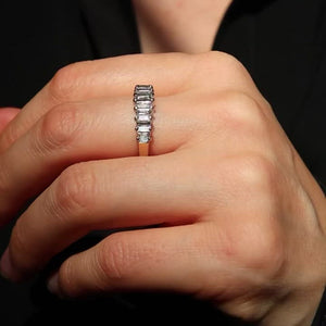 vintage baguette diamond ring, folklor vintage jewelry canada 